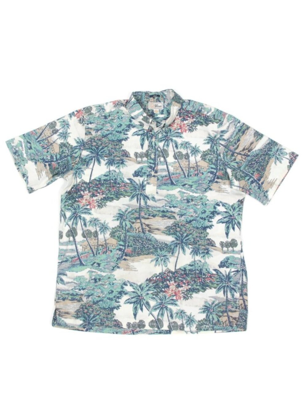 Reyn Spooner Mens size XXL Hawaiian Popover Button Up Shirt Mauna Lani Tiki /881